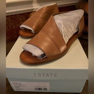 1 State -Celvin Sandals Caramel genuine leatber 6.5 NWT